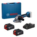 Esmerilhadeira Angular 115/125mm GWS 18V-8 Brushless com 2 Baterias Carregador e Maleta BOSCH-06019N90E1-000
