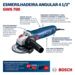Esmerilhadeira Angular 4.1/2" (115mm) 710W GWS 700 Bosch - Imagem 3